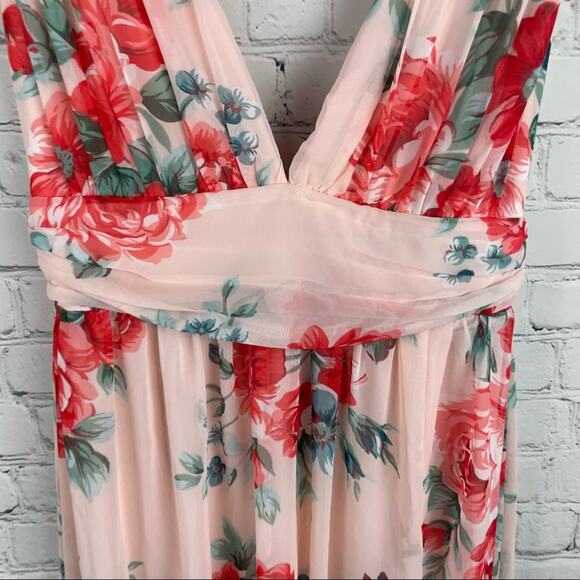 LULUS Garden Meandering Blush Floral Print Maxi Dress Size Small - Picture 5 of 9